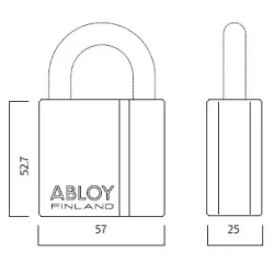 Cadenas haute sécurité ABLOY PL 340 anse de 25 mm