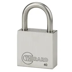 Cadenas inoxydable 40 mm Transit 2 Thirard, livré avec 3 clés réversibles