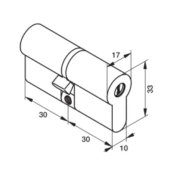 Schéma technique du cylindre haute sécurité ABLOY, cylindre mécanique serrure Protec2