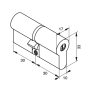 Schéma technique du cylindre haute sécurité ABLOY, cylindre mécanique serrure Protec2 - Image 3