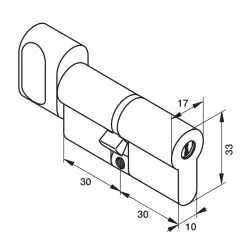 Cylindre à bouton haute sécurité ABLOY, schéma cylindre mécanique serrure Protec2