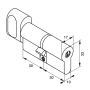 Cylindre à bouton haute sécurité ABLOY, schéma cylindre mécanique serrure Protec2 - Image 2