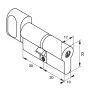 Cylindre à bouton haute sécurité ABLOY, schéma cylindre mécanique serrure Protec2 - Image 2