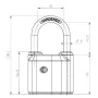 Schéma du cadenas de sécurité avec un demi cylindre européen TOKOZ OMEGA - Image 5