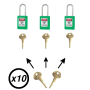 Lot de cadenas de consignation électrique Master Lock S31 vert avec clé passe - Image 8