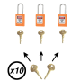 Lot de cadenas de consignation électrique orange Master Lock S31 avec clé passe - Image 10