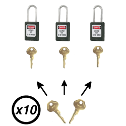 Lot de cadenas de consignation électrique noir Master Lock S31 avec clé passe