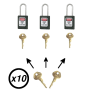 Lot de cadenas de consignation électrique noir Master Lock S31 avec clé passe - Image 6