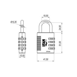 IFAM R4MK: cadenas à combinaison avec clé passe