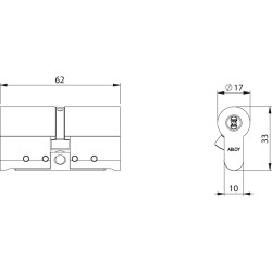 Demi cylindre européen haute sécurité ABLOY, demi cylindre mécanique serrure Protec2, schéma technique