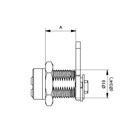 Schéma technique serrure batteuse haute sécurité Mul-T-Lock diamètre 19