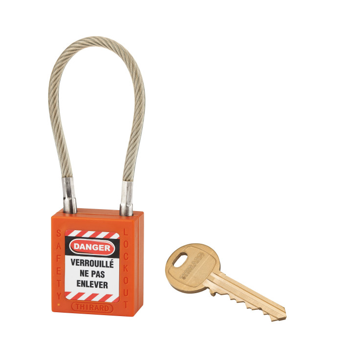 Cadenas à câble de consignation THIRARD 05624 orange