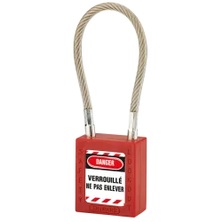 Cadenas à câble de consignation THIRARD 05624 rouge