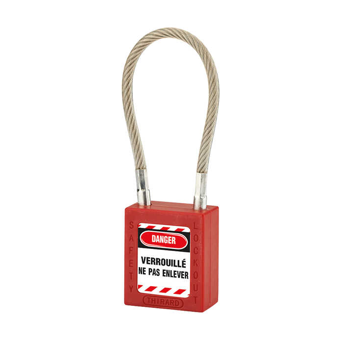 Cadenas à câble de consignation THIRARD 05624 rouge