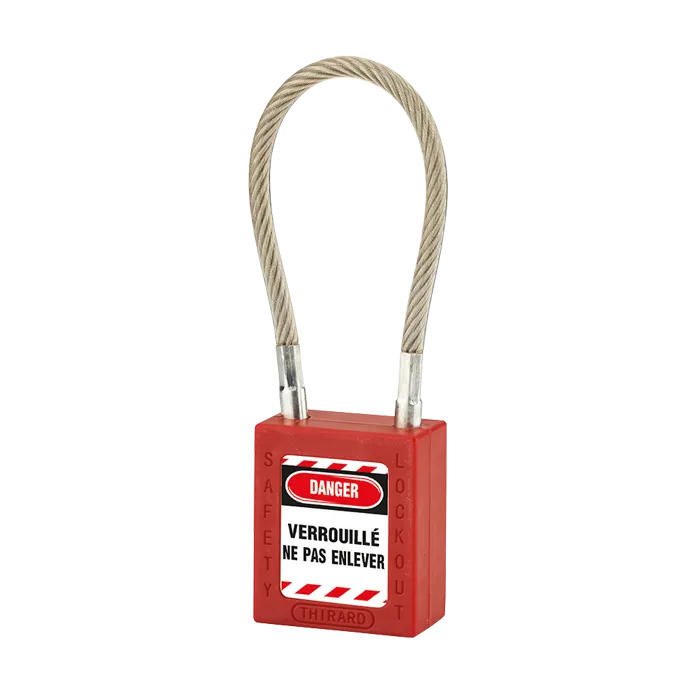 Cadenas à câble de consignation THIRARD 05624 rouge