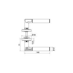 Schéma technique pour la poignéee Mul-T-Lock Code-It, version rosace