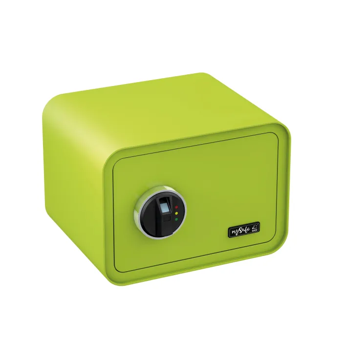 Coffre-fort de couleur BASI MySafe 350 à empreinte digitale vert