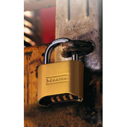 Cadenas Master Lock 175DEURD à combinaison personnalisable avec une clé, idéal pour casier