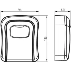 DIimensions du coffret à clé sécurisé à fixer au mur BASI SSZ 200 pas cher