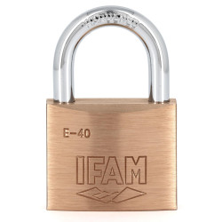 Cadenas laiton massif 40mm IFAM E40, 2 clés, cadenas pour vestiaires du personnel