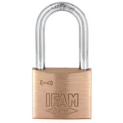 Cadenas laiton massif 40mm IFAM E40LS, 2 clés, cadenas pour vestiaires du personnel