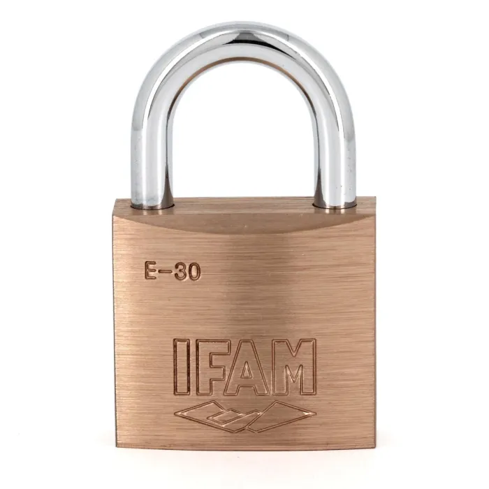 Cadenas laiton massif 30mm IFAM E30, 2 clés, cadenas pour vestiaires du personnel