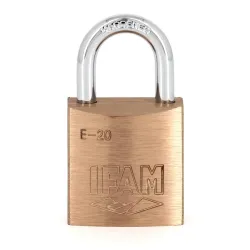 Cadenas laiton massif 20 mm IFAM E20, 2 clés, cadenas pour vestiaires du personnel