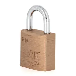 Cadenas laiton massif 20 mm IFAM E20, 2 clés, cadenas pour vestiaires du personnel