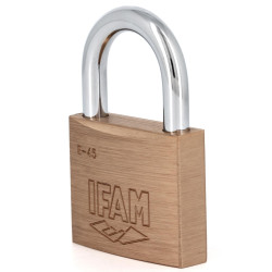 Cadenas laiton massif 45mm IFAM E45, 2 clés, cadenas pour vestiaires du personnel