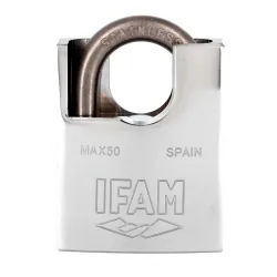 Cadenas IFAM MAX-50 - corps laiton massif chromé, anse acier inox