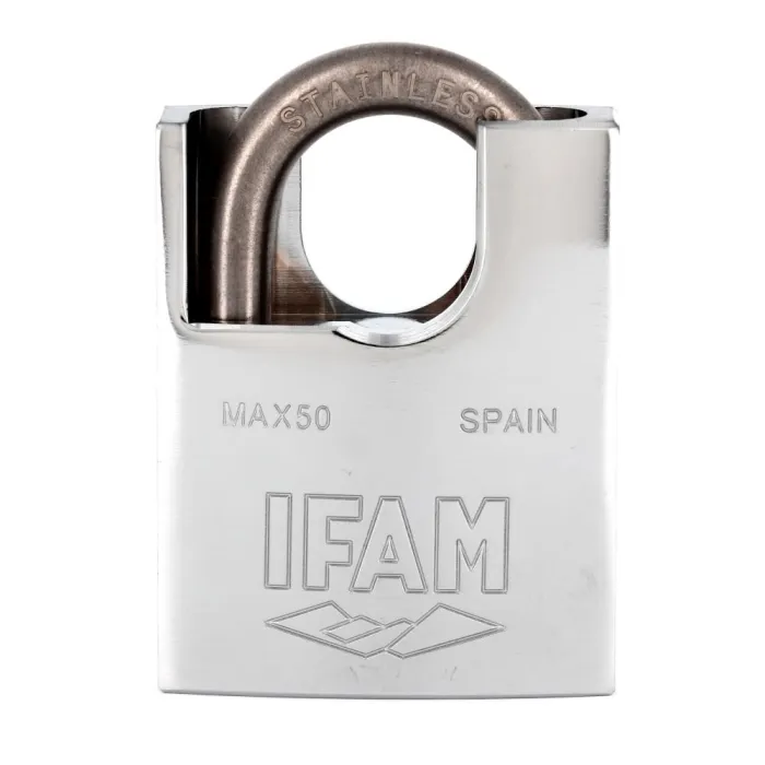 Cadenas IFAM MAX-50 - corps laiton massif chromé, anse acier inox