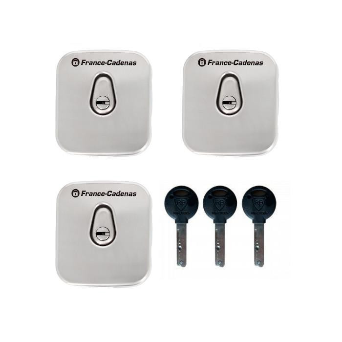 Kit complet serrures  3 points et doubles portes latérales RB LOCKS