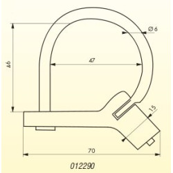 Schéma cadenas d'artillerie 629C GM coudé anse laiton thirard