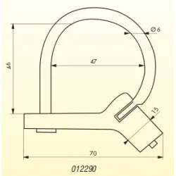 Schéma cadenas d'artillerie 629C GM coudé anse laiton thirard