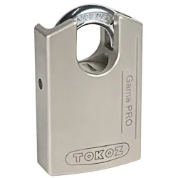 Cadenas haute sécurité en acier Tokoz Gama Pro 70CS argent